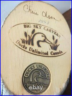 Grouse Decoy Woodcarving Big Sky Carvers Special Edition Chris Olsen Signed 12
