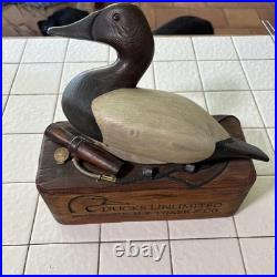 H. S. Trask Ducks Unlimited Wooden Duck Display Carving