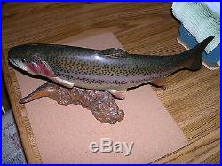 Handcrafted Big Sky Carvers Rainbow Trout Signed Bill Reel