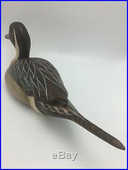 Hand Carved Decoy Pintail Duck Signed Park Goodman Big Sky Carvers 21x6