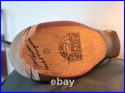 Hand Carved Hooded Merganser Drake Vintage Wooden Decorative Duck Decoy Signed