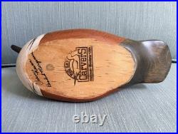Hand Carved Hooded Merganser Drake Vintage Wooden Decorative Duck Decoy Signed