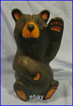 Hand Carved Wood Bear Waving Mikey Big Sky Carvers