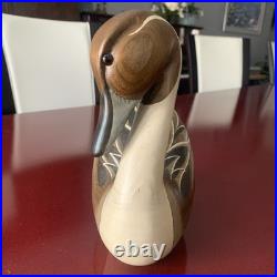 Hand-Carved Wooden Pintail Duck by Big Sky Carvers Hindley Collection No Tail