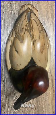 Hand carved, hand painted mallard duck signed dated 2004 2of16 big sky carvers