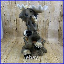 Happy Holidays Mountain Moose Figurine FLAW Large Big Sky Carvers Driscoll 2007