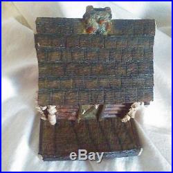 Heavy Resin Big Sky Carvers Log Cabin House Bookend Set Lot of 2 Rustic Montana