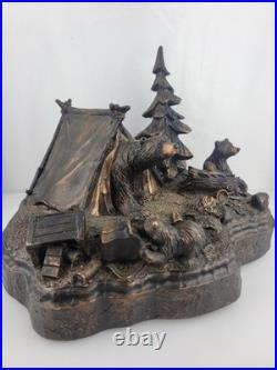 J. M Fleming Big Sky Carvers Sculpture The Tresspassers Bears Tent Trees Art HTF