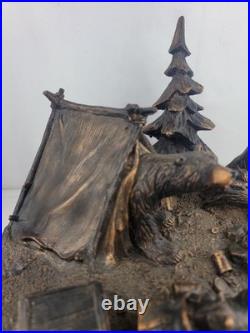 J. M Fleming Big Sky Carvers Sculpture The Tresspassers Bears Tent Trees Art HTF