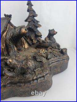 J. M Fleming Big Sky Carvers Sculpture The Tresspassers Bears Tent Trees Art HTF