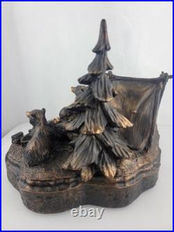 J. M Fleming Big Sky Carvers Sculpture The Tresspassers Bears Tent Trees Art HTF
