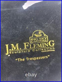 J. M Fleming Big Sky Carvers Sculpture The Tresspassers Bears Tent Trees Art HTF
