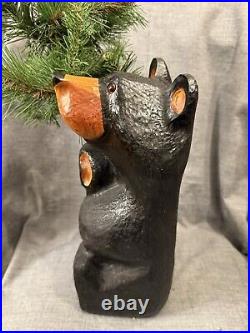 Jeff Fleming Big Sky Carvers 14 Black Bear W Tree Solid Wood Carving Art