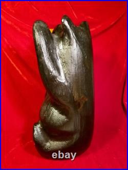 Jeff Fleming Big Sky Carvers BLACK BEAR Waving 13 Wood Carving Art EUC Rare