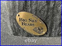 Jeff Fleming Big Sky Carvers Black Bear Sitting Ledge 15 Solid Wood Carving Art