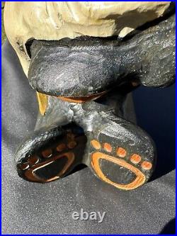 Jeff Fleming Big Sky Carvers Black Bear With Trout 15 Solid Wood Carving Art