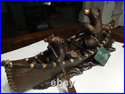 Jeff Fleming Big Sky Carvers Canoe Trip Bear Sculpture #49902 Bear foots 24W