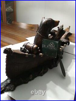 Jeff Fleming Big Sky Carvers Canoe Trip Bear Sculpture #49902 Bear foots 24W