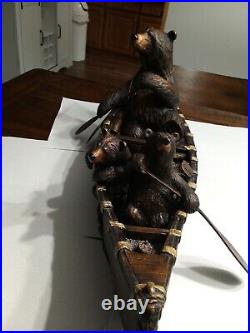 Jeff Fleming Big Sky Carvers Canoe Trip Bear Sculpture #49902 Bear foots 24W