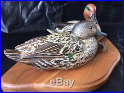 John Gewerth Carved Ducks- Big Sky Carvers Coined Ed Greenwing Male/Female