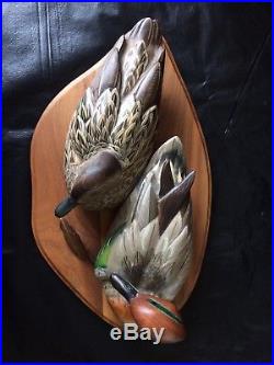 John Gewerth Carved Ducks- Big Sky Carvers Coined Ed Greenwing Male/Female