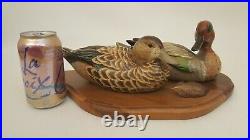 John Gewerth Greenwing Morning Carved wooden duck decoy pair Big Sky Carvers