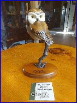 K. W. White Big Sky Carvers Owl Sculpture Signed Limited Edition #380/950. COA