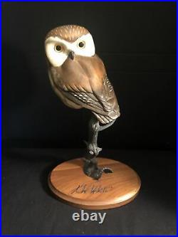 K W White Big Sky Master Carver OWL Sculpture Limited Edition 603/950 SIGNED