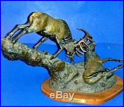 LARGE Big Sky Carvers Bronzed Elk Sculpture LIFE LESSON by Bradford Williams