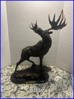 LARGE Marc Pierce Sculpture Signed Wild And Noble Bull Moose Big Sky Carvers