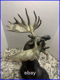 LARGE Marc Pierce Sculpture Signed Wild And Noble Bull Moose Big Sky Carvers