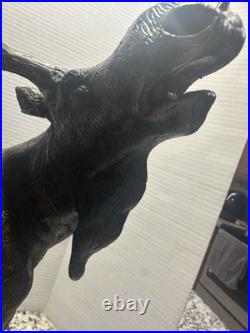 LARGE Marc Pierce Sculpture Signed Wild And Noble Bull Moose Big Sky Carvers