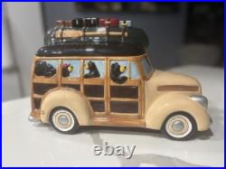 LIQUIDATION LARGE Detailed WOODY BEARS COOKIE JAR Big Sky Carver RETIRED 2012