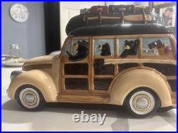LIQUIDATION LARGE Detailed WOODY BEARS COOKIE JAR Big Sky Carver RETIRED 2012