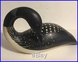 Large Big Sky Carvers Wood Carved Loon Duck Goose Decoy HINDLEY COLLECTION