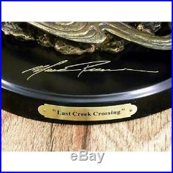 Last Creek Crossing Cowboy Elk Sculpture