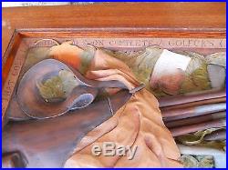 Lg RARE william herrick big sky carvers golf sculpture coffee table reg $1200