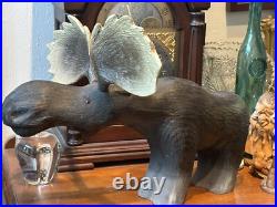 Lg. VINTAGE 18 BIG SKY CARVERS MONTANA WOODEN MOOSE