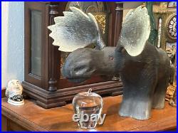 Lg. VINTAGE 18 BIG SKY CARVERS MONTANA WOODEN MOOSE
