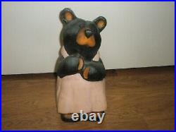 Limited Edition RARE Big Sky Carvers Wood Bear Gert In Pink Dress Jeff Fleming