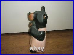 Limited Edition RARE Big Sky Carvers Wood Bear Gert In Pink Dress Jeff Fleming