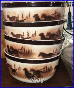 Lodge Stoneware Big Sky Carvers Wild Horse Thomas Norby Dinner Four Place Set