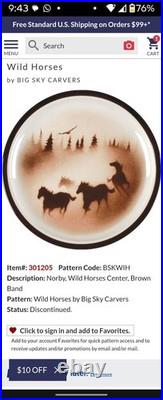 Lodge Stoneware Big Sky Carvers Wild Horse Thomas Norby Dinner Four Place Set