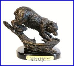 MARC PIERCE Bronze look BEAR Sculpture Streamside Mischief Big Sky Carvers