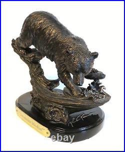 MARC PIERCE Bronze look BEAR Sculpture Streamside Mischief Big Sky Carvers