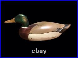 Mallard Duck Decoy, Marked Big Sky Carvers, Artist Signed, Carved Wood. Vintage