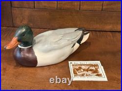 Mallard Duck Decoy, Marked Big Sky Carvers, Artist Signed, Carved Wood. Vintage