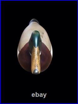 Mallard Duck Decoy, Marked Big Sky Carvers, Artist Signed, Carved Wood. Vintage