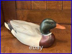 Mallard Duck Decoy, Marked Big Sky Carvers, Artist Signed, Carved Wood. Vintage