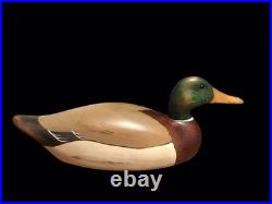Mallard Duck Decoy, Marked Big Sky Carvers, Artist Signed, Carved Wood. Vintage